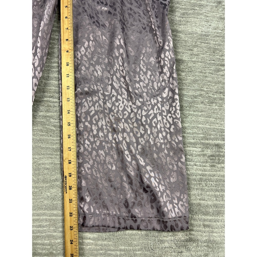 BCBGMAXAZRIA Pajama Set Womens Medium Mauve Leopard Satin Jacquard 2pc Lounge - Picture 11 of 16